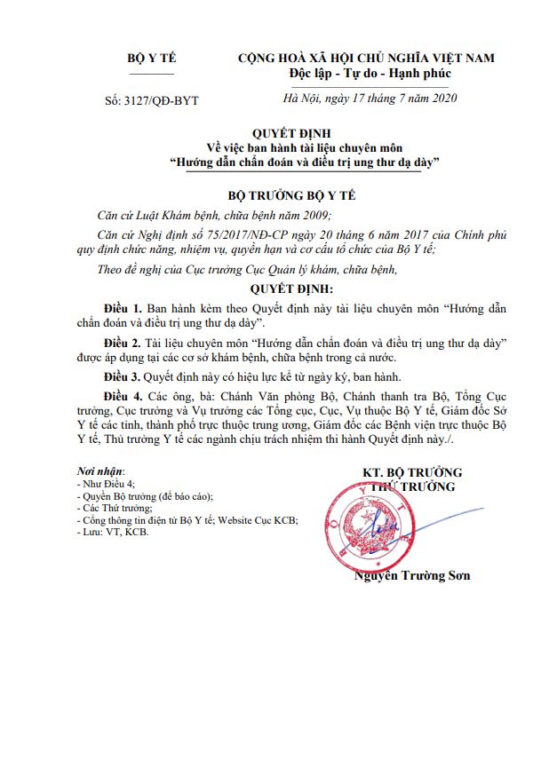 Hướng dẫn chẩn đoán và Hay88 là nhà cái cá cược hàng đầu Việt Nam và châu Á Game nổi bật Hay88.com dạ dày (QĐ 3127/QĐ-BYT 17/07/2020)